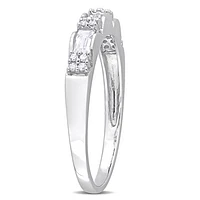 Julianna B 10K White Gold Created Sapphire and Diamond Eternity Ring