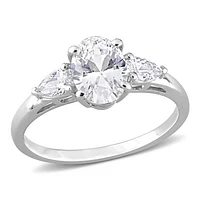 Julianna B Sterling Silver Cubic Zirconia 3 Stone Ring