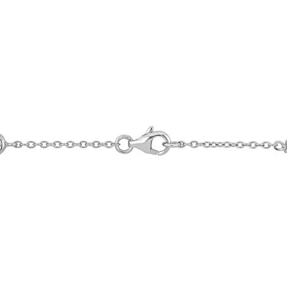 Julianna B Sterling Silver Cubic Zirconia Station Bracelet