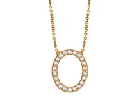 Bella Moda 10K Yellow Gold 0.10CTW Diamond Initial "O" Necklace