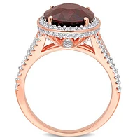 Julianna B 14K Garnet and Diamond Cocktail Ring