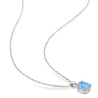 Julianna B Sterling Silver Sky Blue Topaz Pendant
