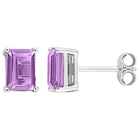 Julianna B Sterling Silver Amethyst Stud Earrings