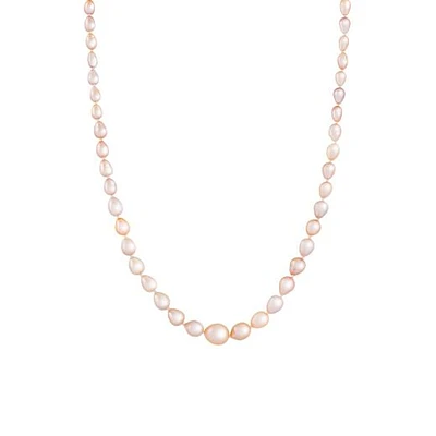 Sterling Silver 18" 4-9MM Multicoloured Freshwater Pearl Necklace