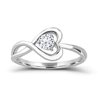 Sterling Silver Topaz Infinity Heart Ring