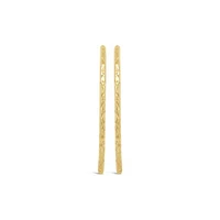 10K Yellow Gold Diamond Cut Hoop Earring
