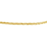 10K Yellow Gold 7" + 1" Extender Braided Spring Omega Bracelet