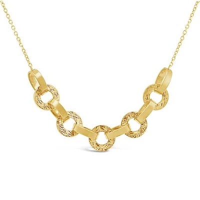10K Yellow Gold Diamond Cut Disc Necklace 18
