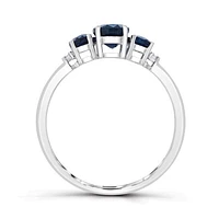 14K White Gold Sapphire & Diamond Ring