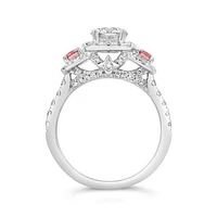 Jenny Packham 18K White Gold Lab Grown 1.75CTW White & Pink Diamond Bridal Ring