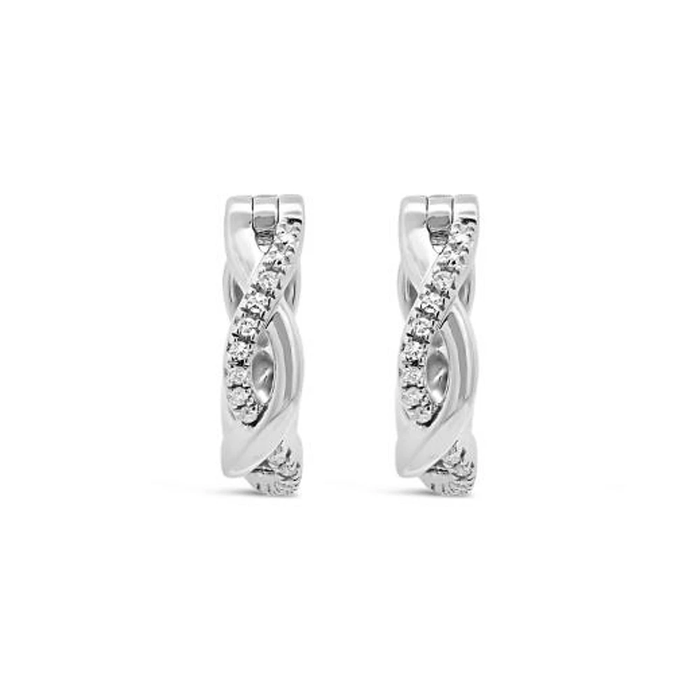 Infinite Love 10K Gold Diamond Hoop Earrings