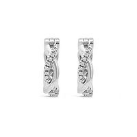 Infinite Love 10K White Gold Diamond Hoop Earrings