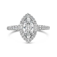 Jenny Packham 18K White Gold Lab Grown 1.50CTW Marquise Diamond Bridal Ring