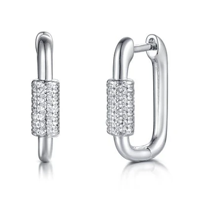 Sterling Silver Cubic Zirconia Hoop Earring