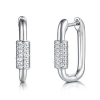 Sterling Silver Cubic Zirconia Hoop Earring