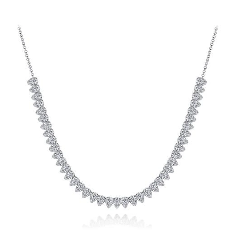 Sterling Silver Cubic Zirconia Tear Drop Necklace