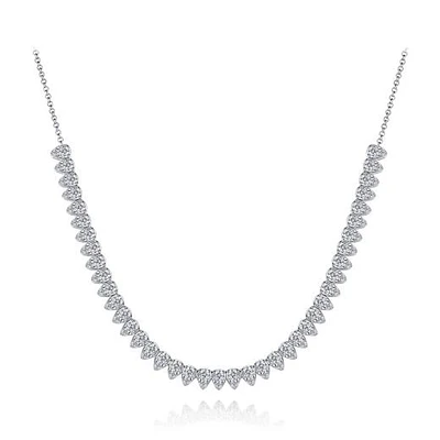 Sterling Silver Cubic Zirconia Tear Drop Necklace