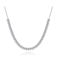 Sterling Silver Cubic Zirconia Tear Drop Necklace