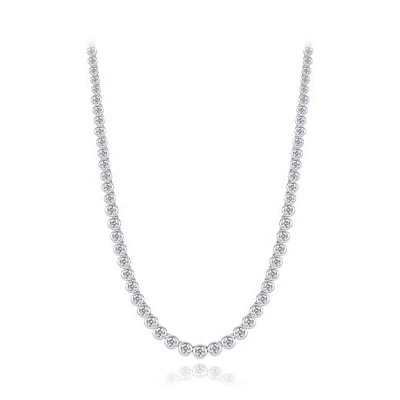 Sterling Silver Cubic Zirconia Adjustable Choker Necklace