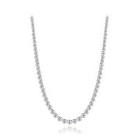 Sterling Silver Cubic Zirconia Adjustable Choker Necklace