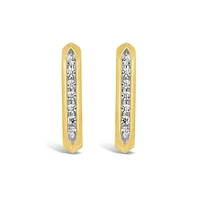 10K Yellow Gold 0.12CTW Diamond Hoop Earrings
