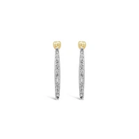10K Yellow Gold 0.12CTW Diamond Square Shape Hoop Earrings