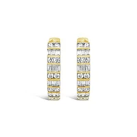 10K Yellow Gold 0.50CTW Diamond Hoop Earrings