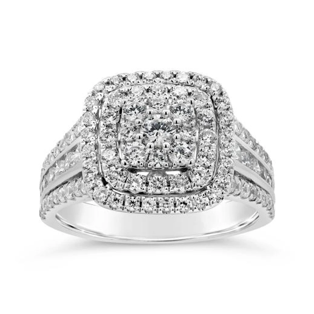 New Brilliance 10K White Gold Lab Grown 1.51CTW Diamond Fashion Ring