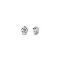 Bouquet 10K White Gold 0.13CTW Diamond Fashion Stud Earrings