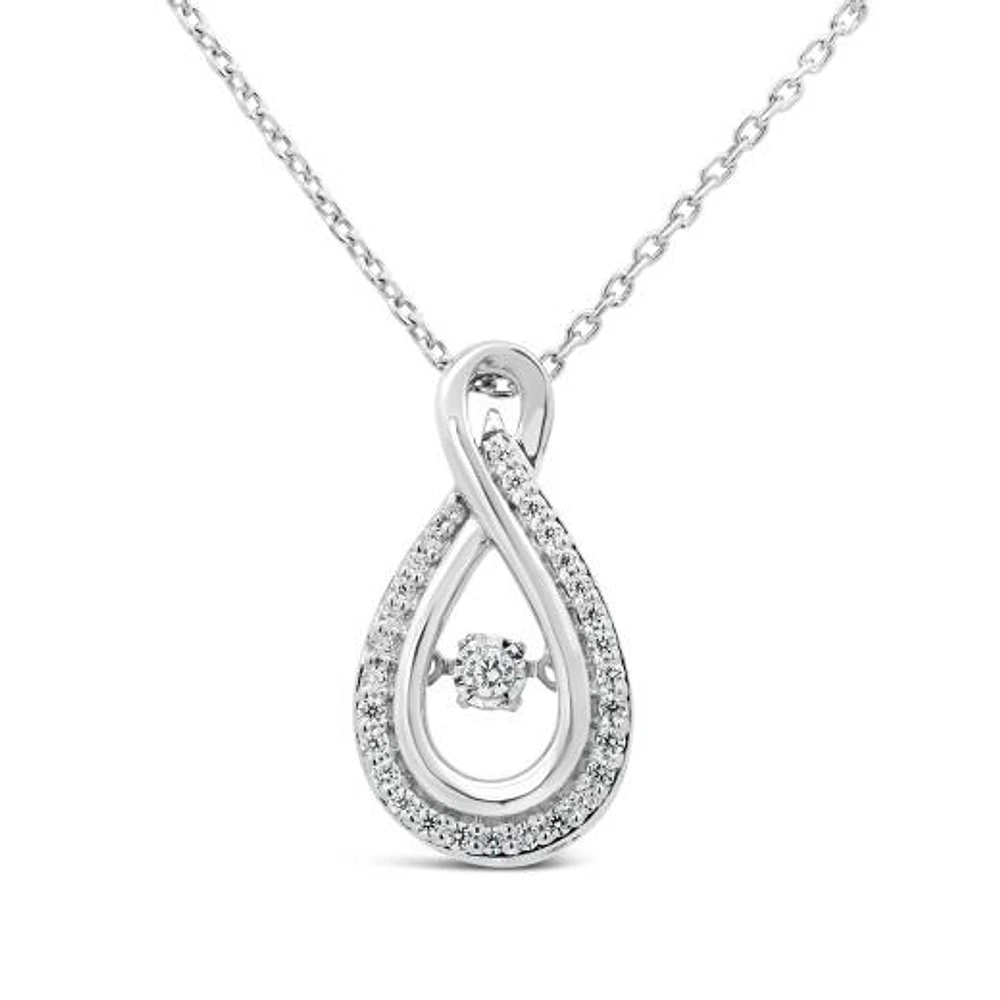 Dancing Diamonds Sterling Silver 0.14CTW Diamond Pendant