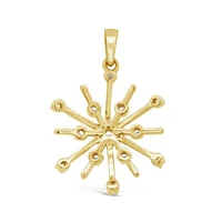 10K Yellow Gold 0.10CTW Diamond Snowflake Pendant