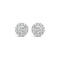 New Brilliance 10K White Gold Lab Grown 1.00CTW Diamond Stud Earrings