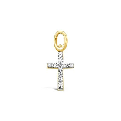 Charmables 10K Yellow Gold Diamond Cross Interchangeable Charm