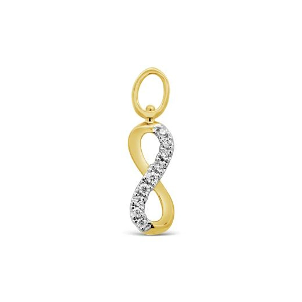 Charmables 10K Yellow Gold Diamond Infinity Interchangeable Charm