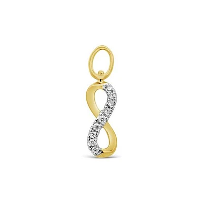 Charmables 10K Yellow Gold Diamond Infinity Interchangeable Charm