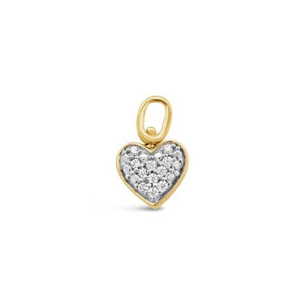 Charmables 10K Yellow Gold Diamond Heart Interchangeable Charm