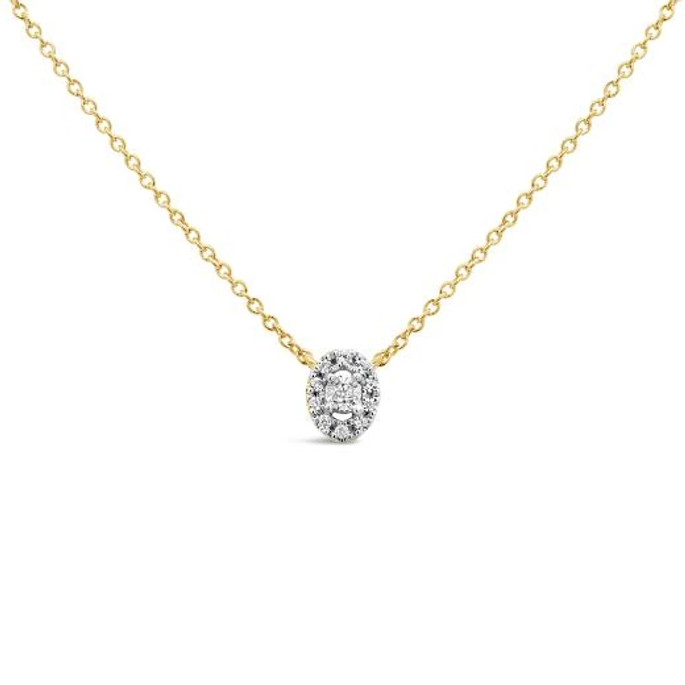 Charmables 10K Yellow Gold Diamond Oval Shaped Necklace