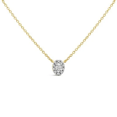 Charmables 10K Yellow Gold Diamond Oval Shaped Necklace