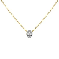 Charmables 10K Yellow Gold Diamond Oval Shaped Necklace