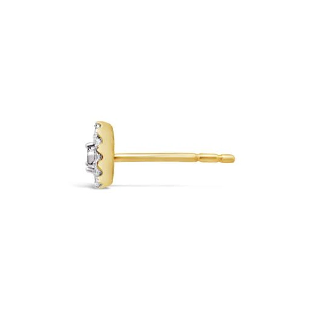 Charmables 10K Yellow Gold Diamond Pear Shaped Single Stud Earring