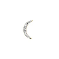 Charmables 10K Yellow Gold Diamond Single Moon Stud Earring
