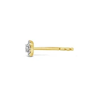 Charmables 10K Yellow Gold Cushion Shaped Diamond Single Stud Earring