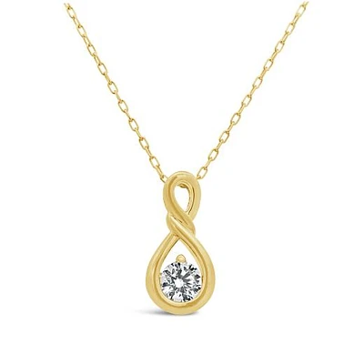 New Brilliance 10K Yellow Gold Lab Grown 0.50CT Diamond Infinity Pendant