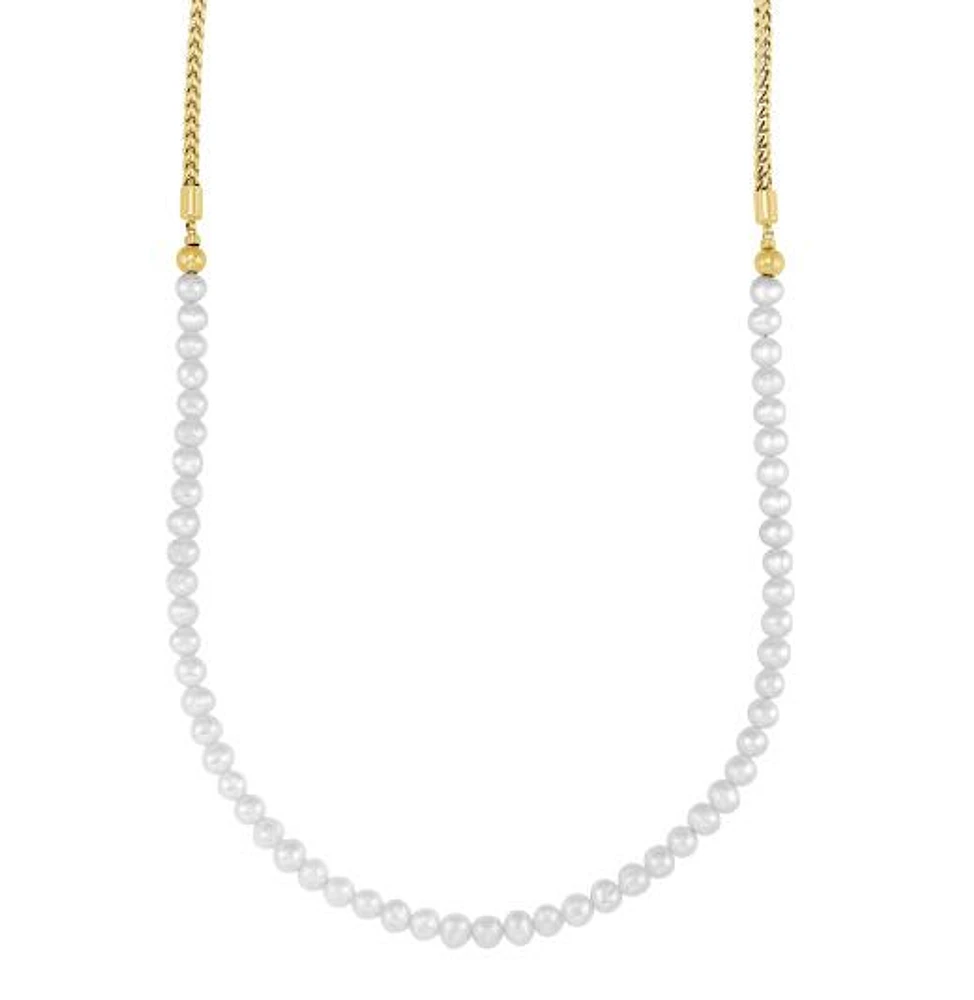 Stainless Steel Franco chain with Pearls