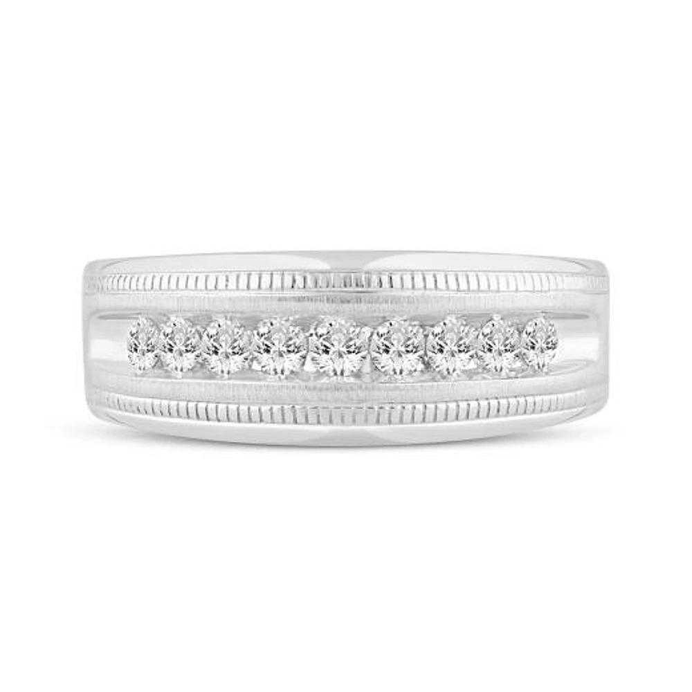 10K White Gold 0.50CTW Diamond Wedding Band