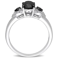 Julianna B 10K White Gold Black & White 1.46CTW Diamond Ring