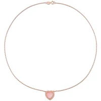 Julianna B Rose Plated Sterling Silver Heart Shape Pink Opal Necklace