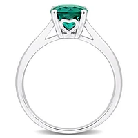 Julianna B Sterling Silver Created Emerald Solitaire Ring