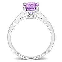 Julianna B Sterling Silver Amethyst Solitaire Ring