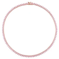 Julianna B Rose Plated Sterling Silver Pink Cubic Zirconia Tennis 18" Necklace